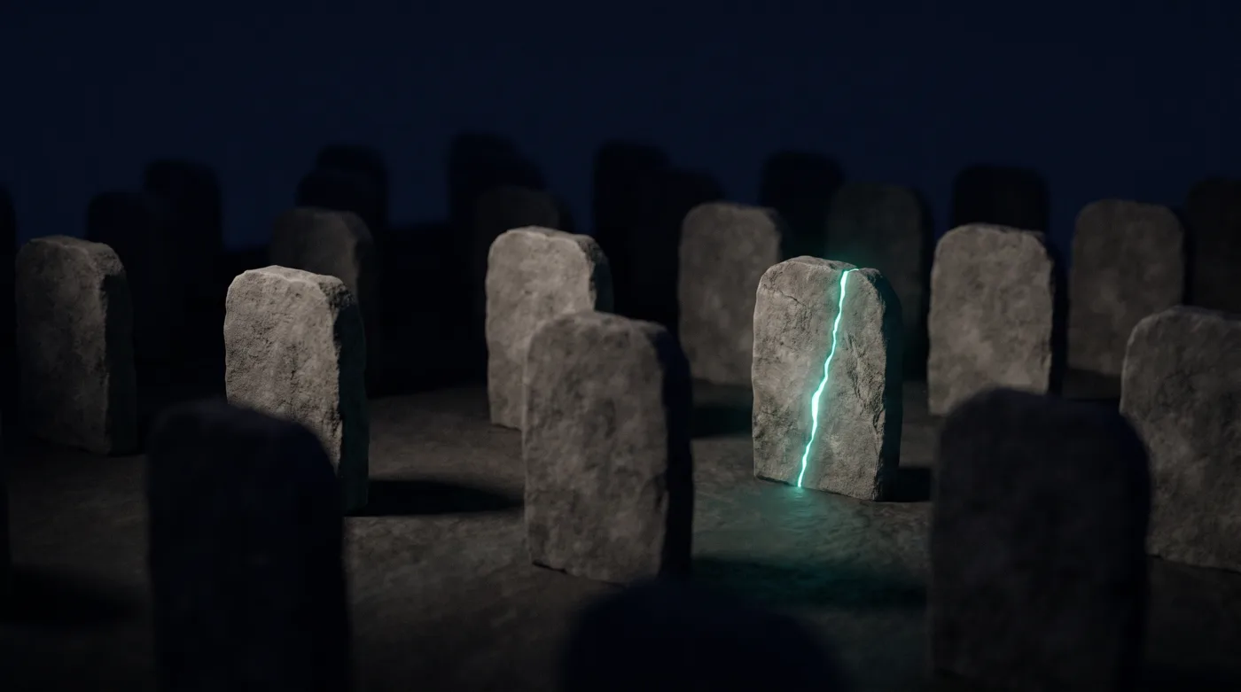 Steinskulptur im Stil der Voyage-Bildsprache als Motiv für die automatisierte Leadgenerierung.